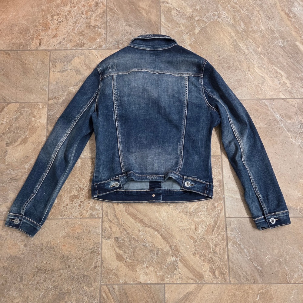 Six Denim Womens Distressed Jean Jacket Blue Medium Wash Size Small - Picture 7 of 7